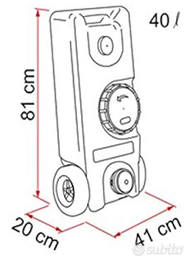 Serbatoio con ruote per acque grigie roulotte