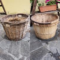 Cesti in legno e  bambu damigiana 54 litri
