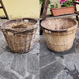 Cesti in legno e  bambu damigiana 54 litri