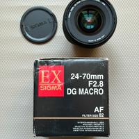 Sigma 24-70 mm EX Dg Macro Nikon + adattattore EF