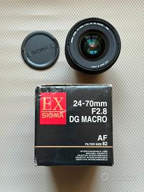 Sigma 24-70 mm EX Dg Macro Nikon + adattattore EF