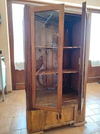 vetrinetta antica in legno da restaurare 