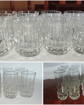Servizio 36 bicchieri cristallo vintage 