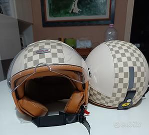  coppia casco in pelle vintage 