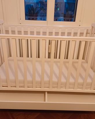 Lettino legno bimbi Azzurra Design + Materasso