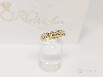 Anello Riviera in oro giallo 18 kt e Diamanti