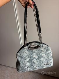 Borsa Gaëlle Paris in Denim Effetto Chevron