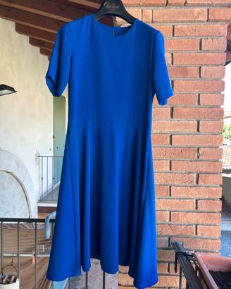 Abito estivo donna blu elettrico con cintura
