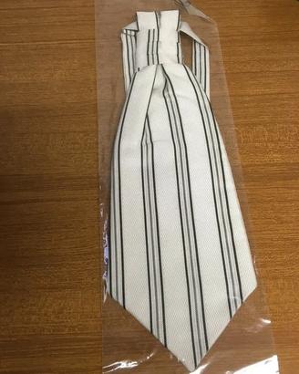 Cravatta/Tie Bianco panna grigio e nero 100% seta