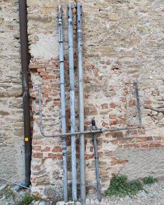 3 pali ferro zincato più finale per antenna 