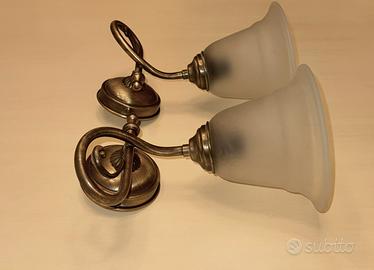 Coppia applique bagno in VERO OTTONE