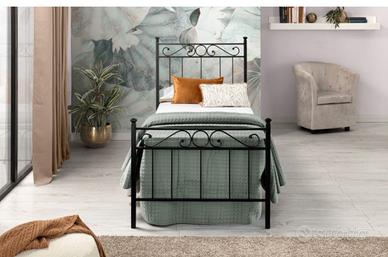 Letto singolo in ferro battuto