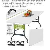 Tavolo da giardino pieghevole 