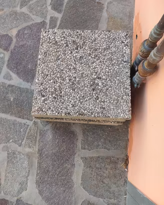 10 Lastre di cemento ghiaiato grigio misura 40x40