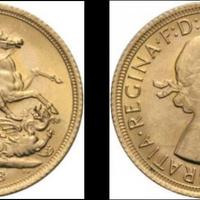 Moneta sterlina Elisabetta oro 1968