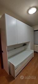 Armadio a ponte con letto singolo