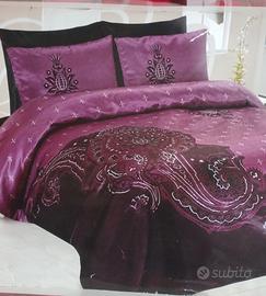 Completo letto matrimoniale in raso 