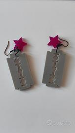 orecchini in plastica lametta horror, halloween 