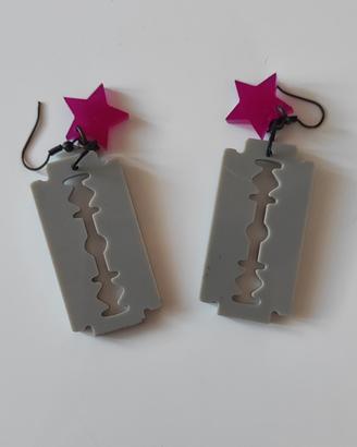 orecchini in plastica lametta horror, halloween 