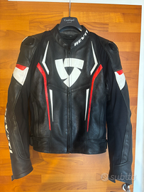 Giacca in pelle moto Revit taglia 48