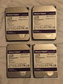 4 Hard Disk da 12 TB WD Purple