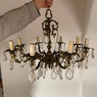 Set di lampade e lampadario antiche