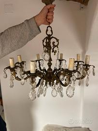 Set di lampade e lampadario antiche