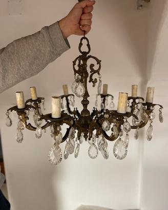 Set di lampade e lampadario antiche