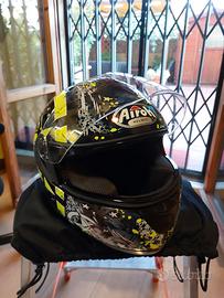 Casco Moto Integrale Airoh Aster-X Skull Giallo