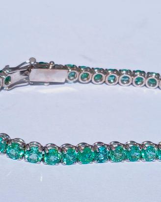 Bracciale oro 18kt con 45 Smeraldi verdi naturali,