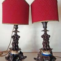 Coppia di elaborate lampade liberty