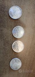 3 monete argento 500£ e una moneta argento 1000£