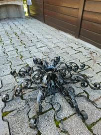 Lampadario ferro battuto