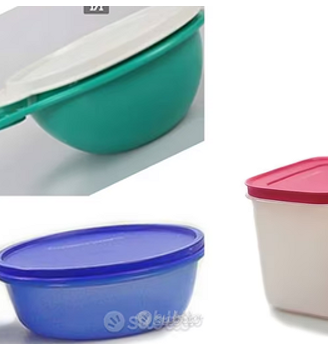 set contenitori e bicchiere tupperware