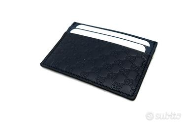Gucci Portacarte Pelle Guccissima Blu