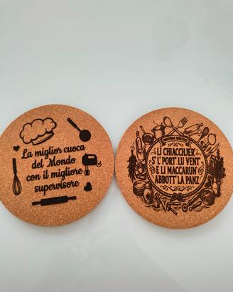 Sotto Pentola in sughero PERSONALIZZABILI!