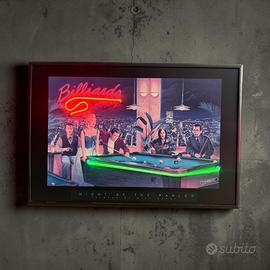 Billiards Quadro Vintage anni 90’ con Neon