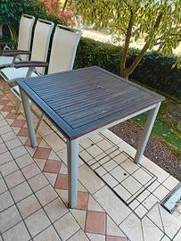 Tavolo giardino con sedie pieghevoli