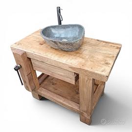 Banco da falegname con lavabo per bagno