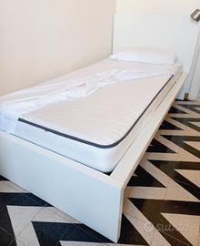 Letto singolo con materasso nuovo Ikea Malm