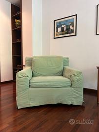 Poltrona sfoderabile verde salvia