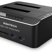 Aluminum Dual Bay Hard Drive Dock for 2.5&3.5