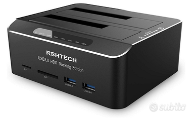 Aluminum Dual Bay Hard Drive Dock for 2.5&3.5