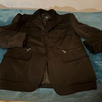 Blazer elegante nero imperm. giacca formale L / 50