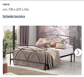 Letto e comodini in ferro battuto mondo 