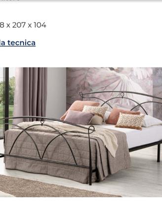 Letto e comodini in ferro battuto mondo 