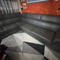 Divano letto in vera pelle