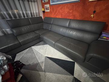 Divano letto in vera pelle