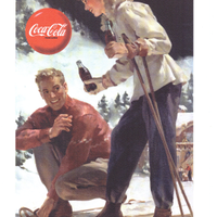 Stampa pubblicitaria retrò Coca Cola su cartoncino