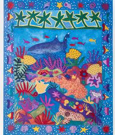 Acquario poster vintage stampa offset su carta cor